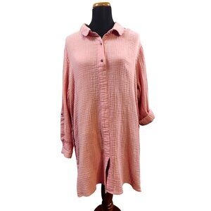 Soft Surroundings Pink Gauze Tunic Top